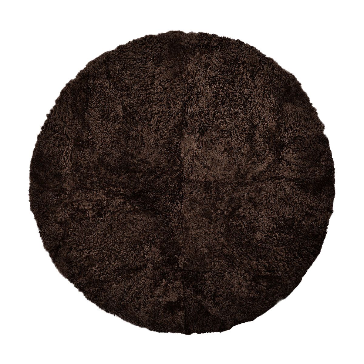 Short Wool Curly Sheepskin Design Rug | Ø140 cm Cappuccino