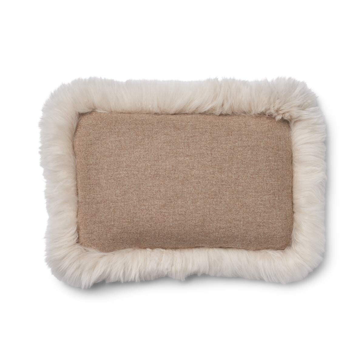 Wool Cushion | Long Wool Trim  | 52x52 cm | 34x52 cm Beige/Linen