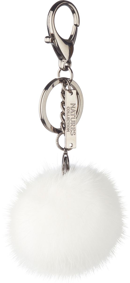 Pom Pom Keyring White