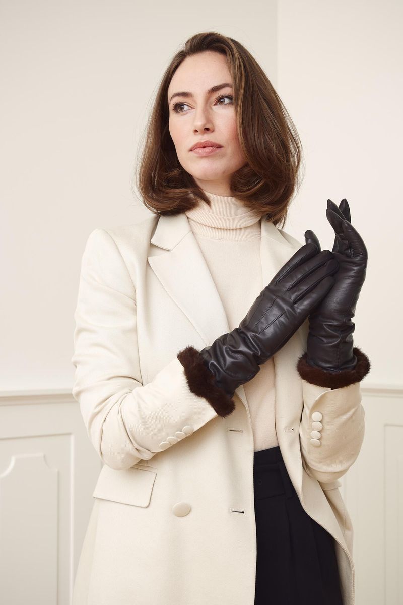 Kimberly Long Gloves Brown