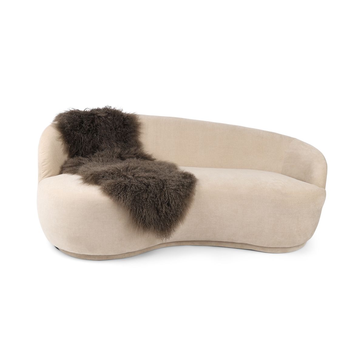 Double Mongolian Sheepskin | 150 x 55 cm Taupe