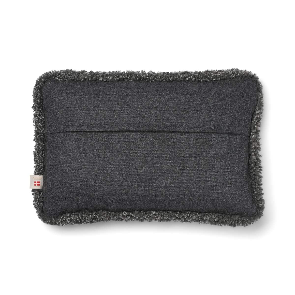 Wool Cushion | Short Wool Trim | 34x52 cm Rock/Graphite