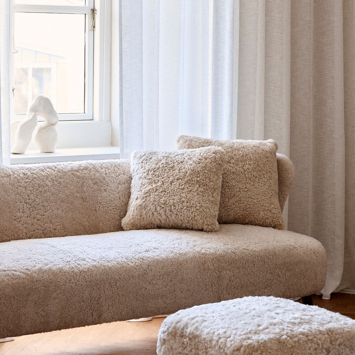 Short-Wool Sheepskin Cushion | Doublesided | 40x40 cm Graphite