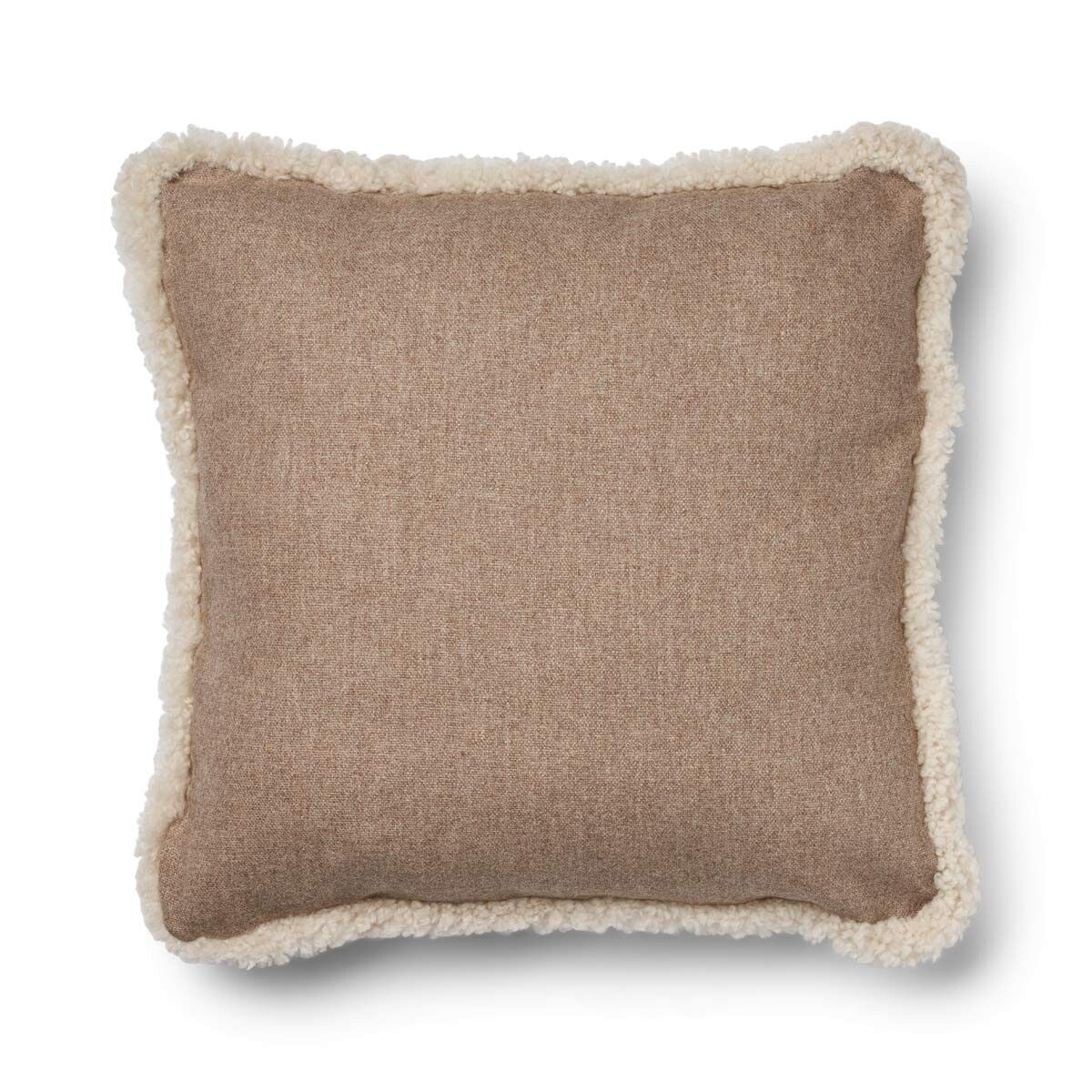 Wool Cushion | Short Wool Trim | 52x52 cm