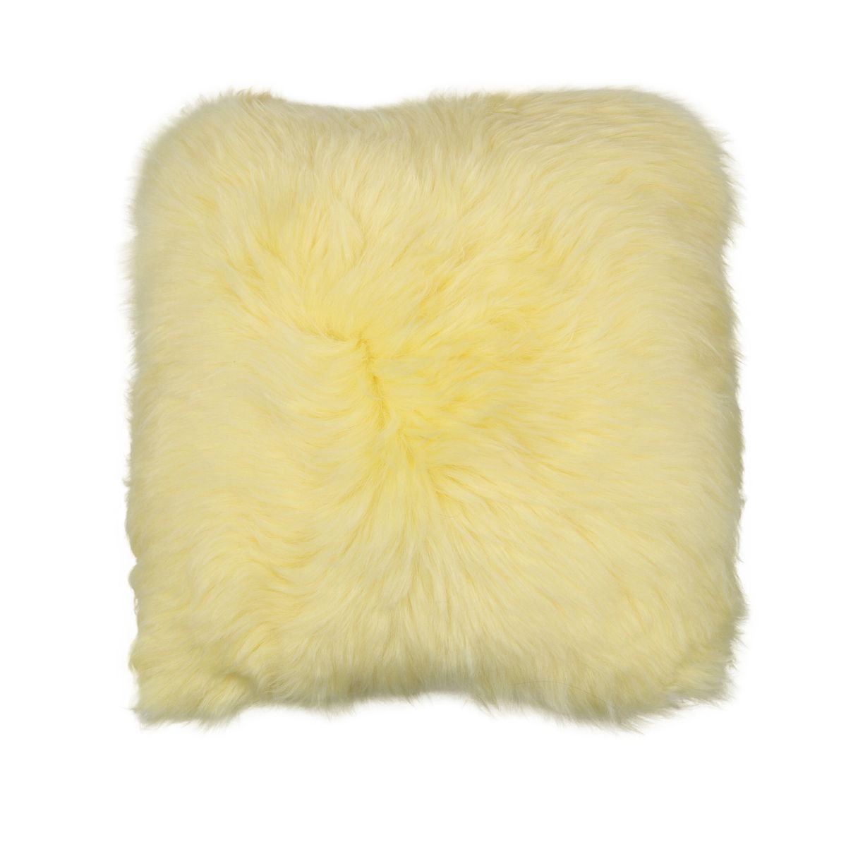 Long Wool Sheepskin Cushion | 35x35 cm Lemon