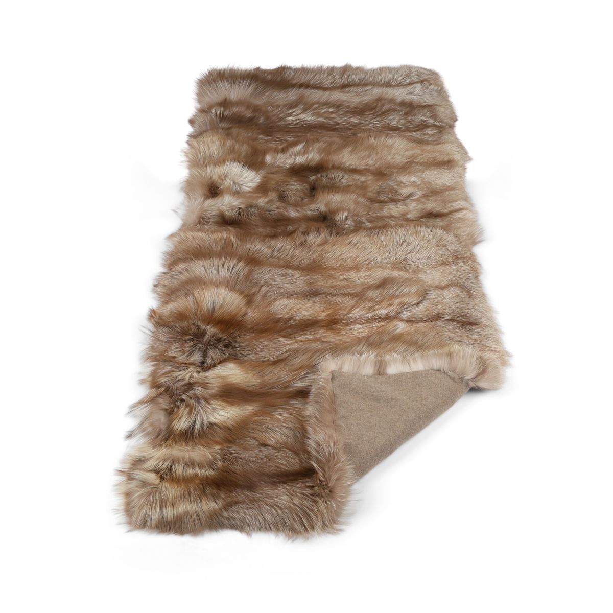 Premium Fox Throw | Cashmere Backing | Pastel | 160x70 cm