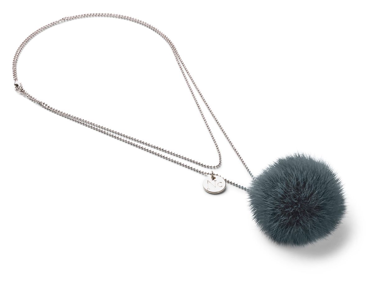 Necklace Pom Pom Light Pastel Green