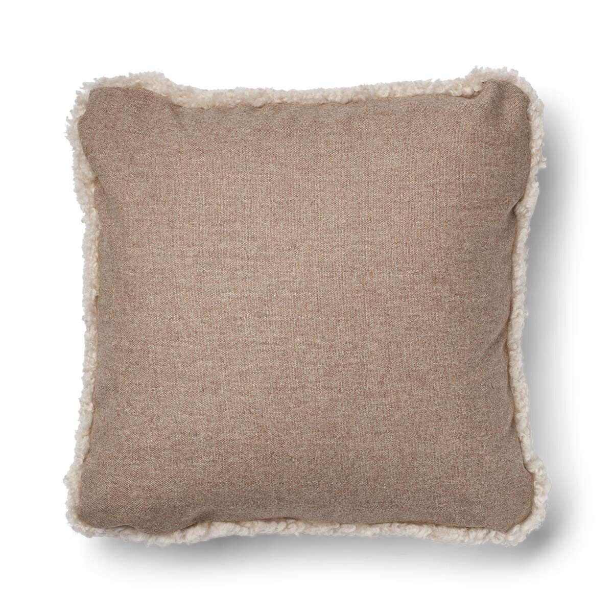 Short Wool Sheepskin Cushion | Two-sided |52x52 cm | 34x52 cm Beige/Pearl