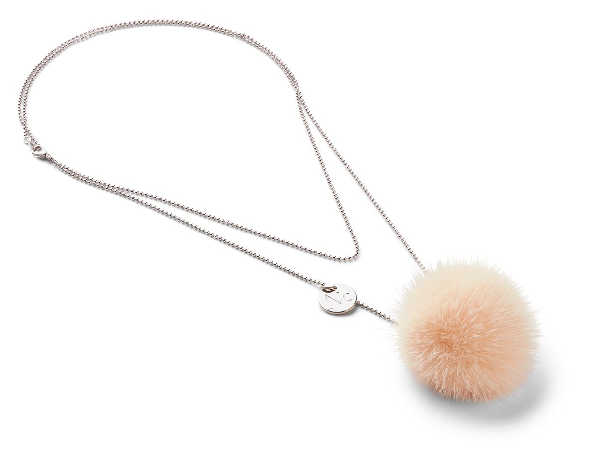 Necklace Pom Pom Peach Pink