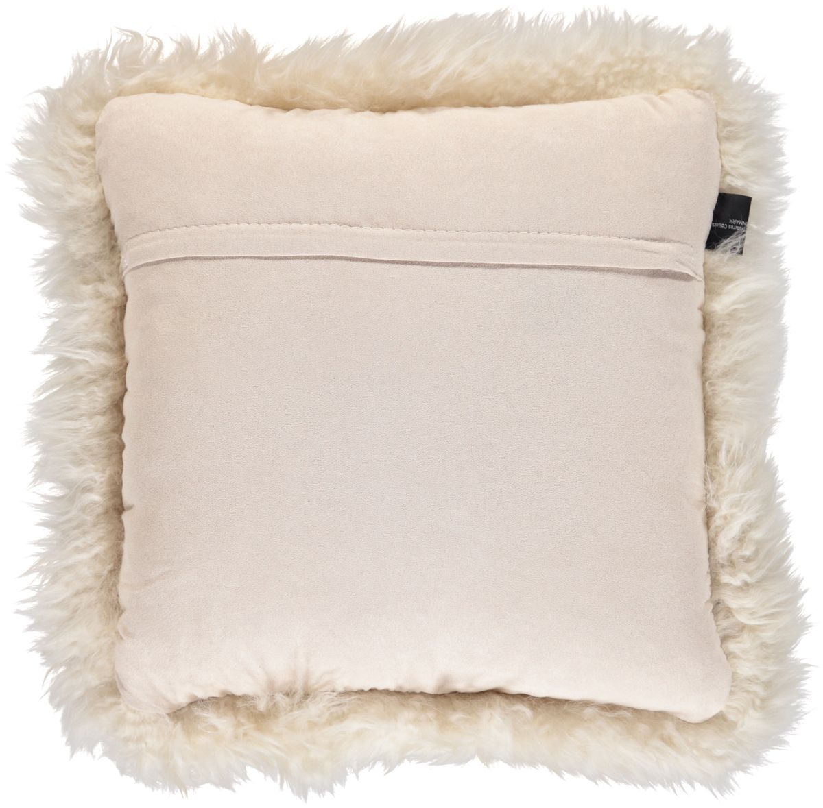 Long Wool Sheepskin Cushion | 35x35 cm Linen