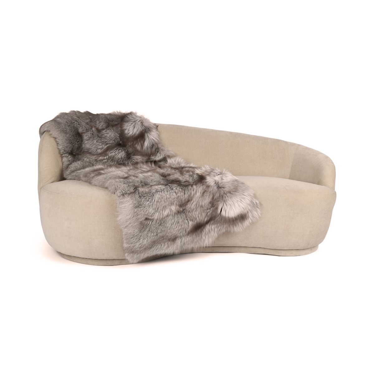 Premium Fox Throw | Cashmere Backing | Mushroom | 75x160 cm