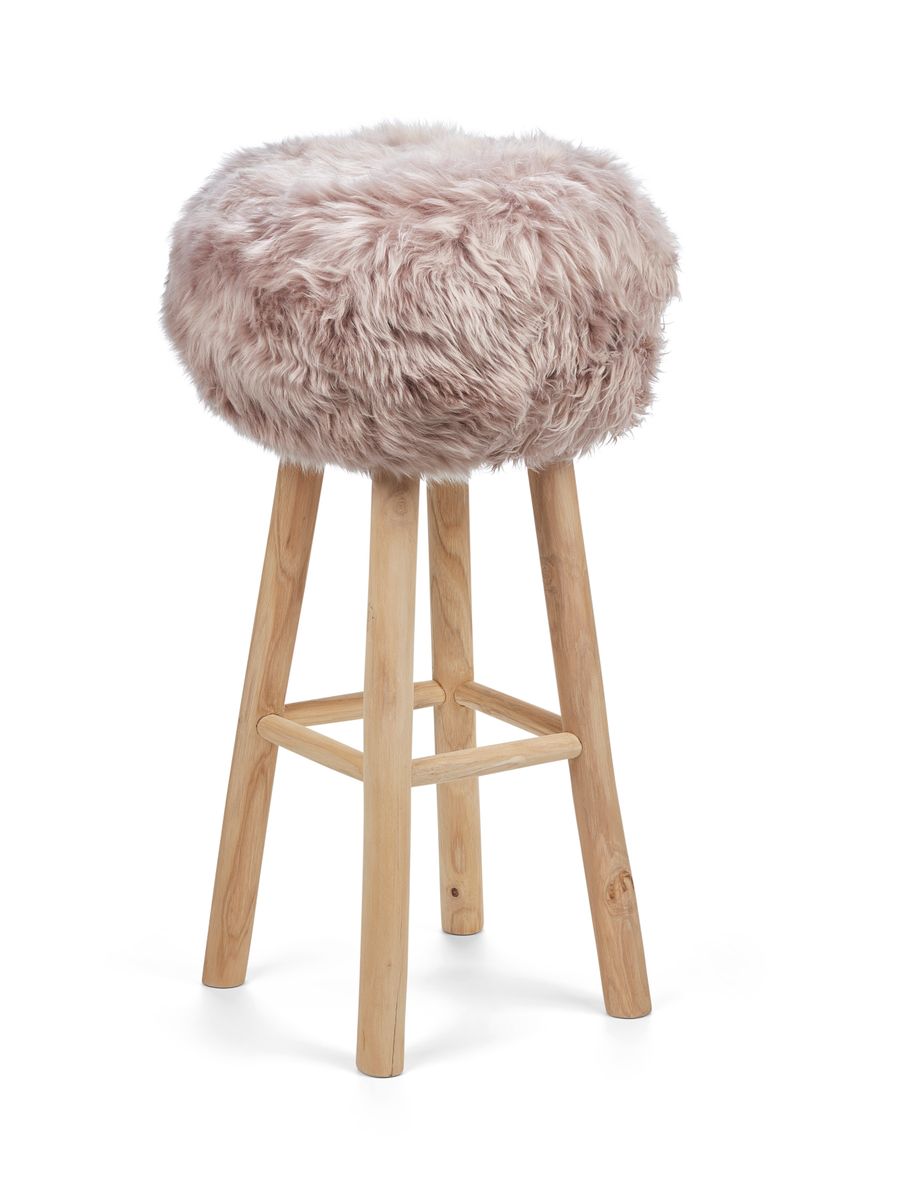 Sheepskin Stool Cover | Ø35xH17 cm Dove