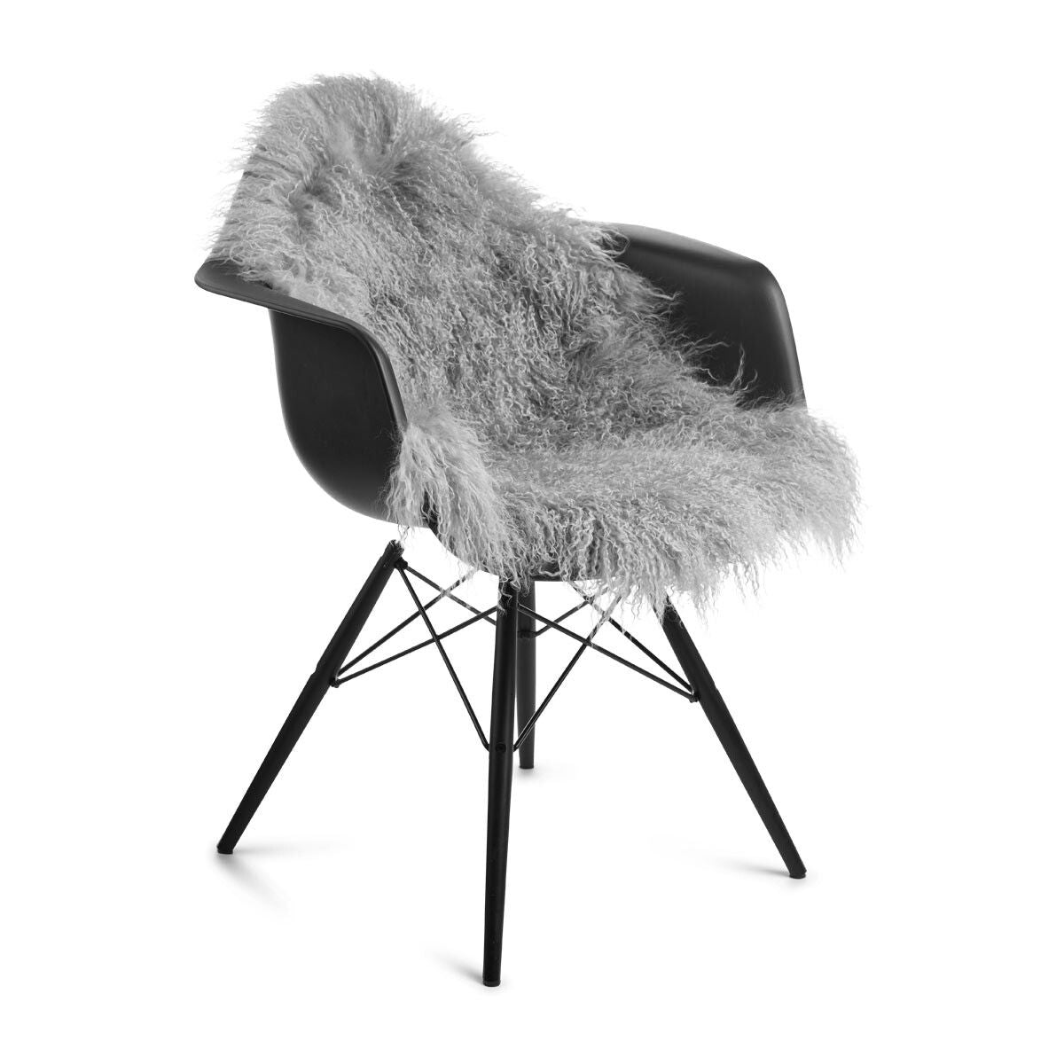 Curly Sheepskin | Mongolian | 85x50 cm Light Grey