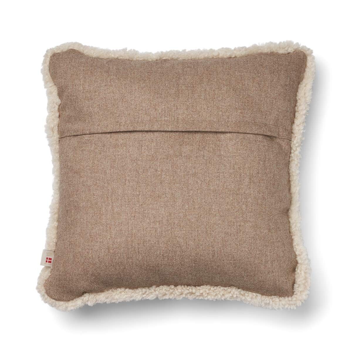 Wool Cushion | Short Wool Trim | 52x52 cm Beige/Pearl