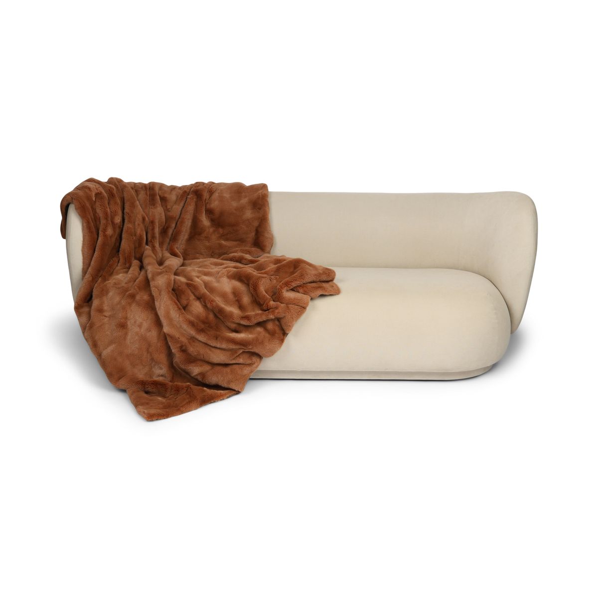 Mink Throw | Cashmere Backing | Camel | 140x160 cm