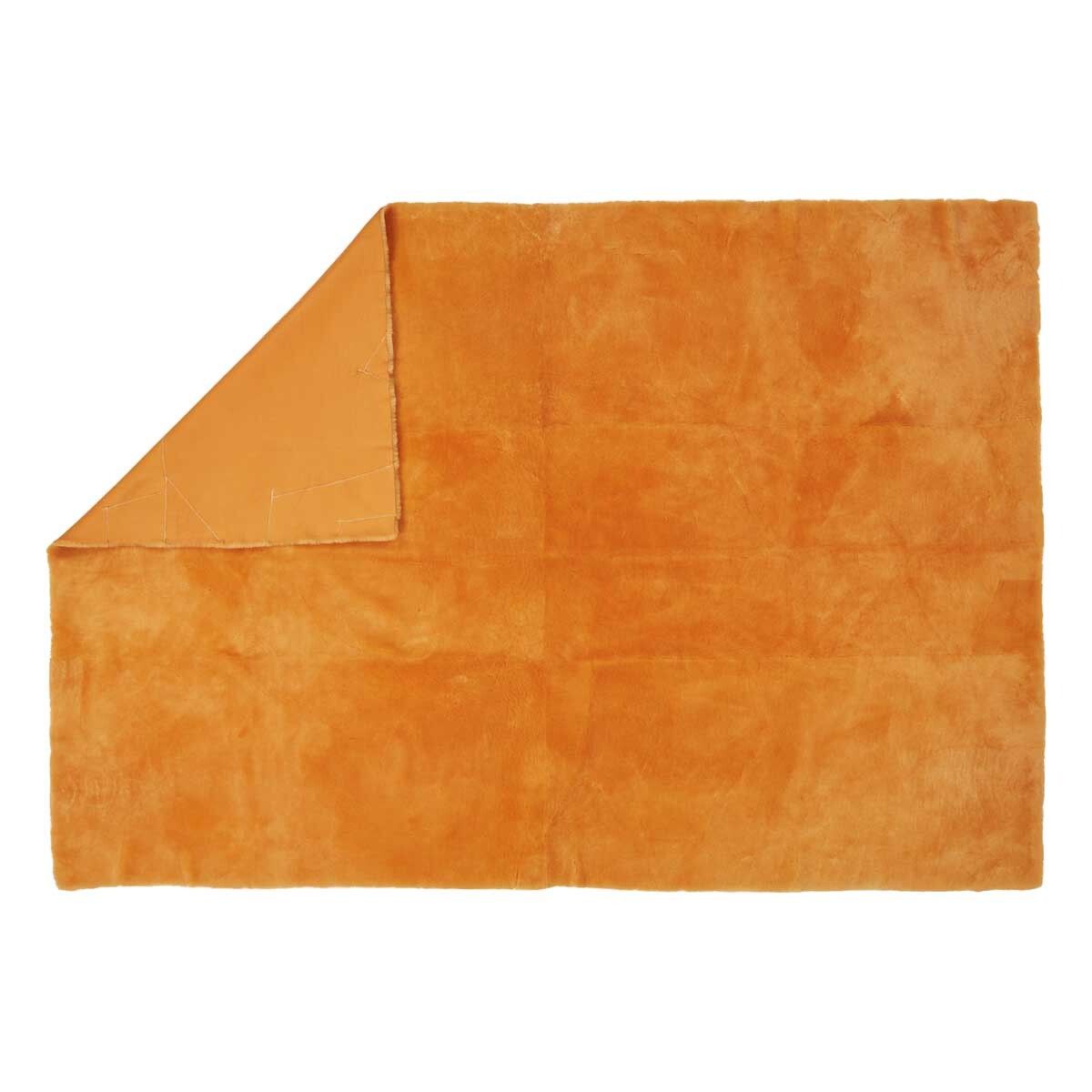 Throw of Australian Sheepskin | Short Wool | Double Face | 140x200 cm Yellow