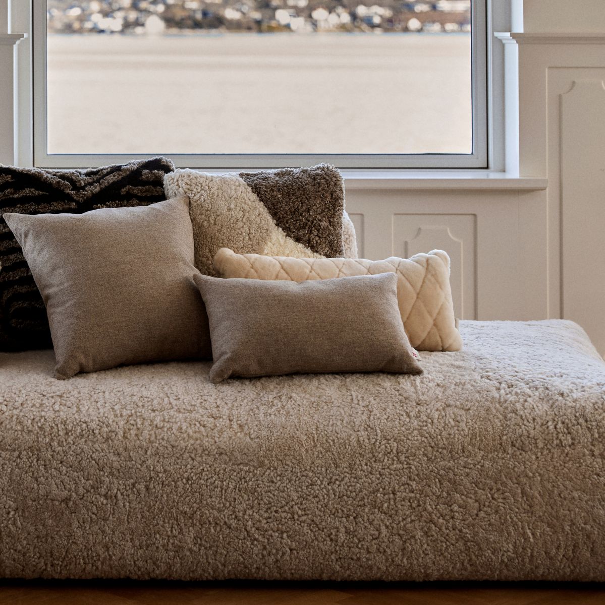 Doublesided Cushion | 100% Wool | 52x52 cm Beige