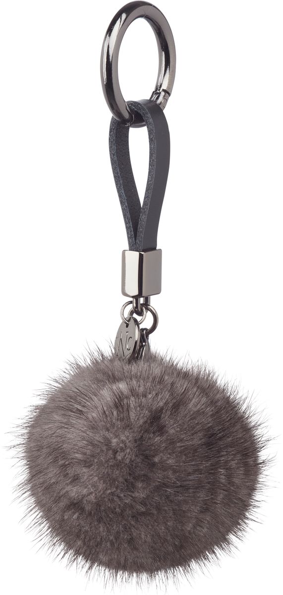 Pom Pom Keyring Dark Grey