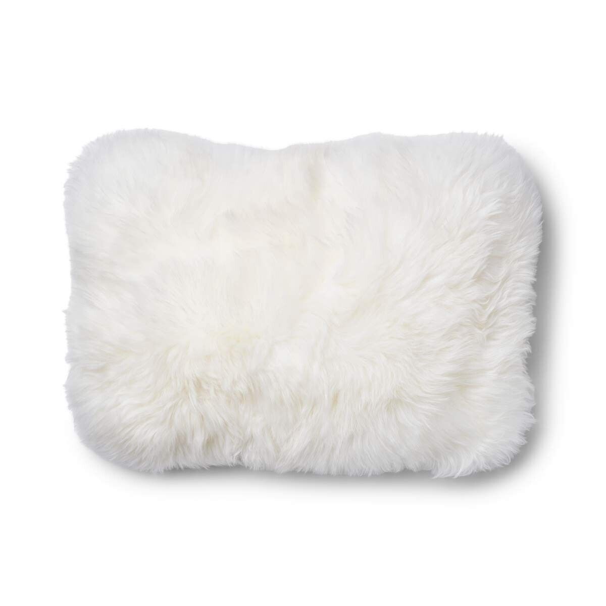 Two-sided Cushion | Long Wool | 34x52 cm Oatmeal-Beige/Ivory