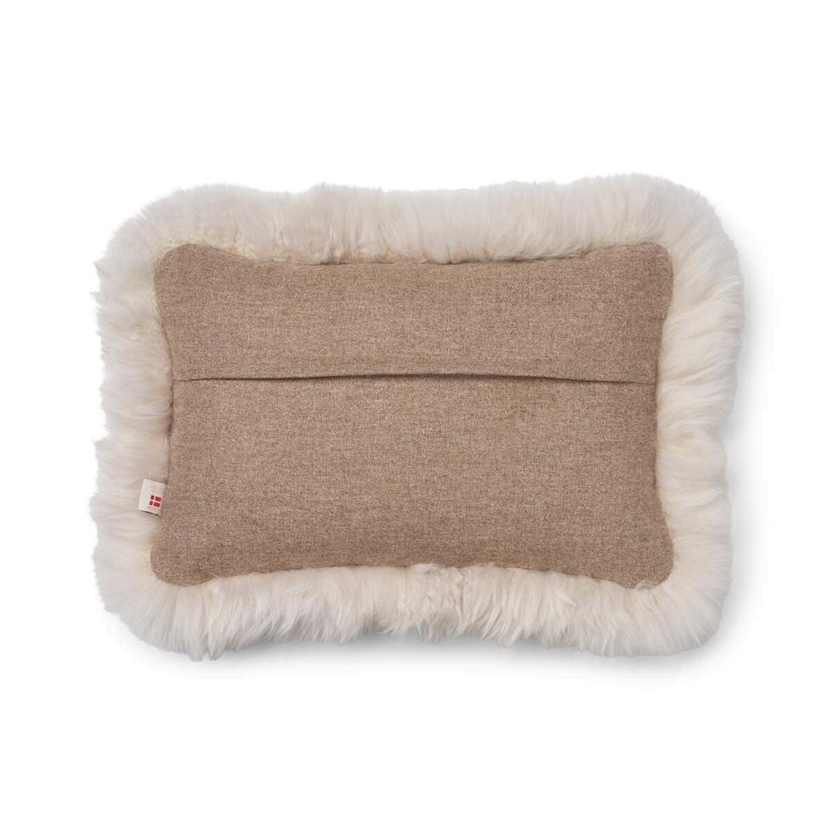 Wool Cushion | Long Wool Trim  | 52x52 cm | 34x52 cm Beige/Linen