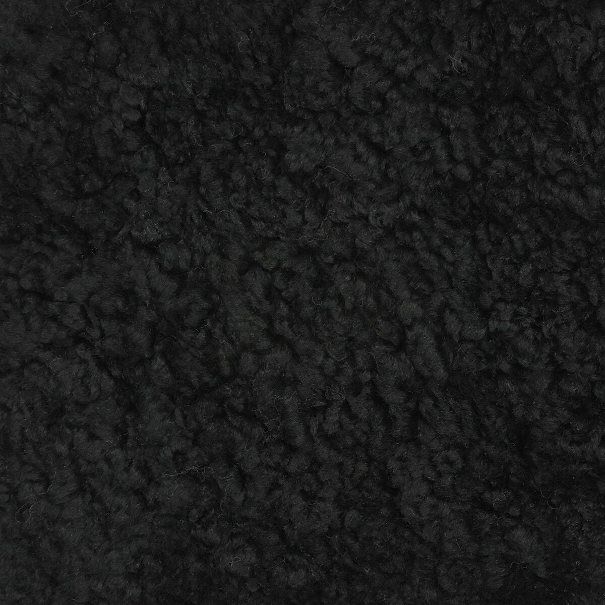 Short Wool Curly Sheepskin Shell Design Rug | 210x150 cm Black