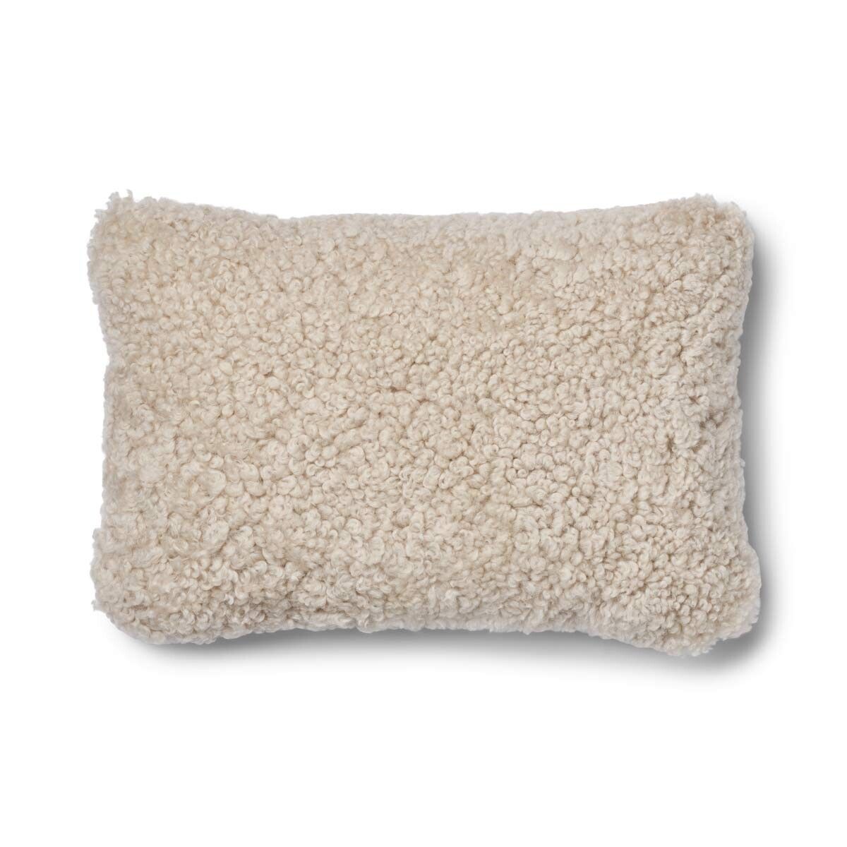Two-sided Cushion | Short Wool | 52x52 cm | 34x52 cm Sand-Beige/Pearl