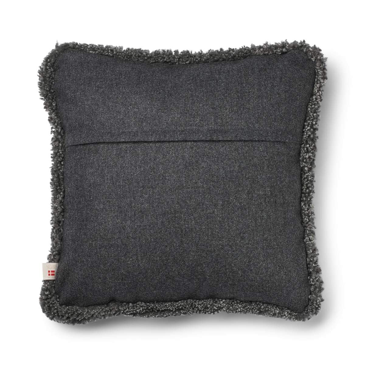 Wool Cushion | Short Wool Trim | 52x52 cm Rock/Graphite