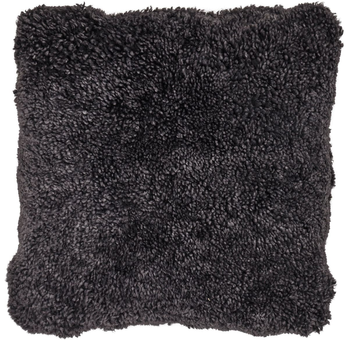Short Wool Sheepskin Cushion | Doublesided | 40x40 cm Anthracite