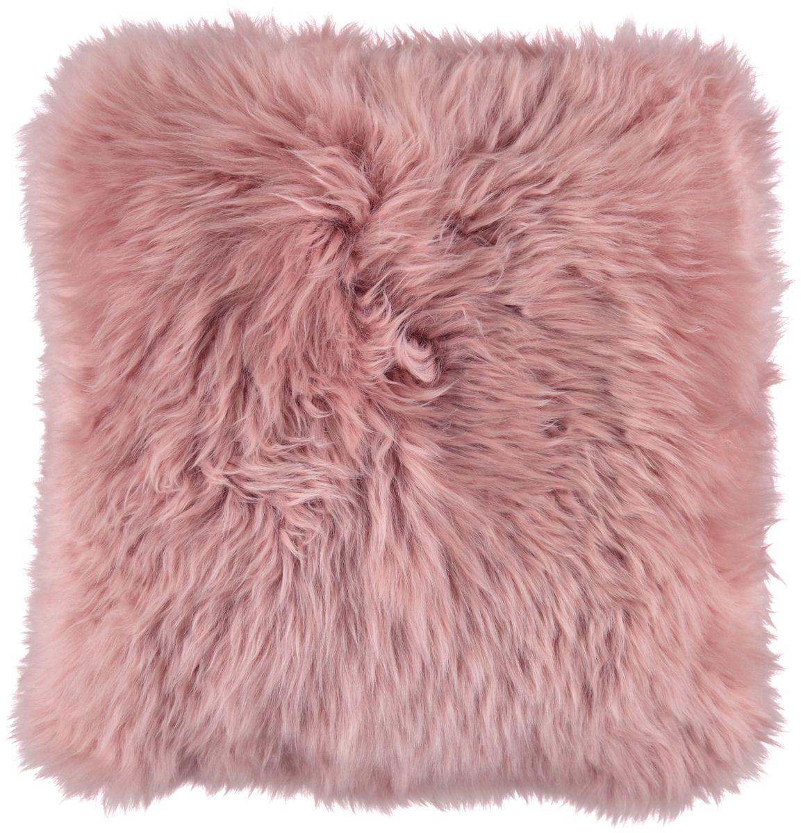 Long Wool Sheepskin Cushion | 35x35 cm Rosa