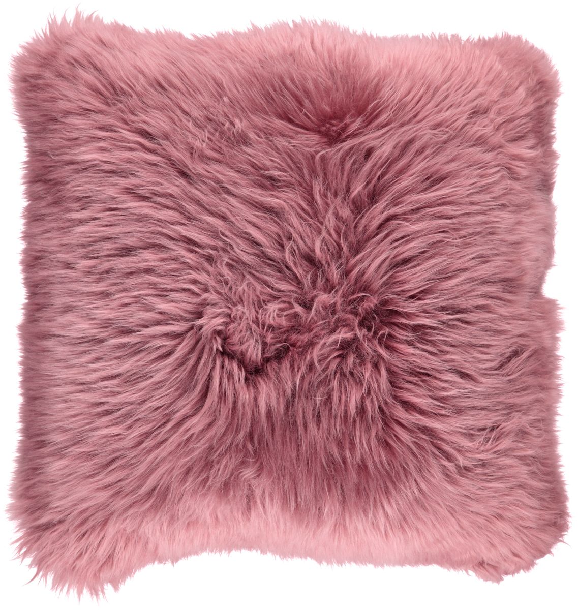 Long-Wool Sheepskin Cushion | 50x50 cm Old Rose