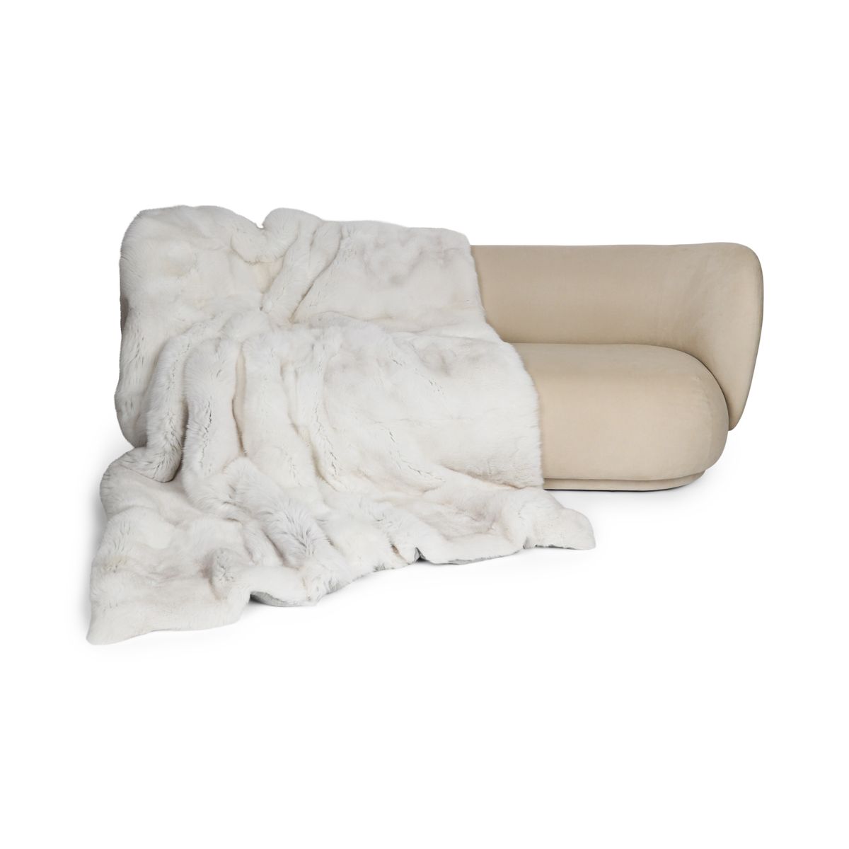 Premium Fox Throw | Cashmere Backing | Shadow | 200x220 cm