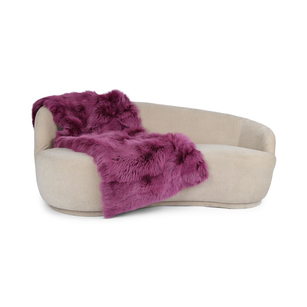 Premium Fox Throw | Cashmere Backing | Grape Purple | 180x70 cm