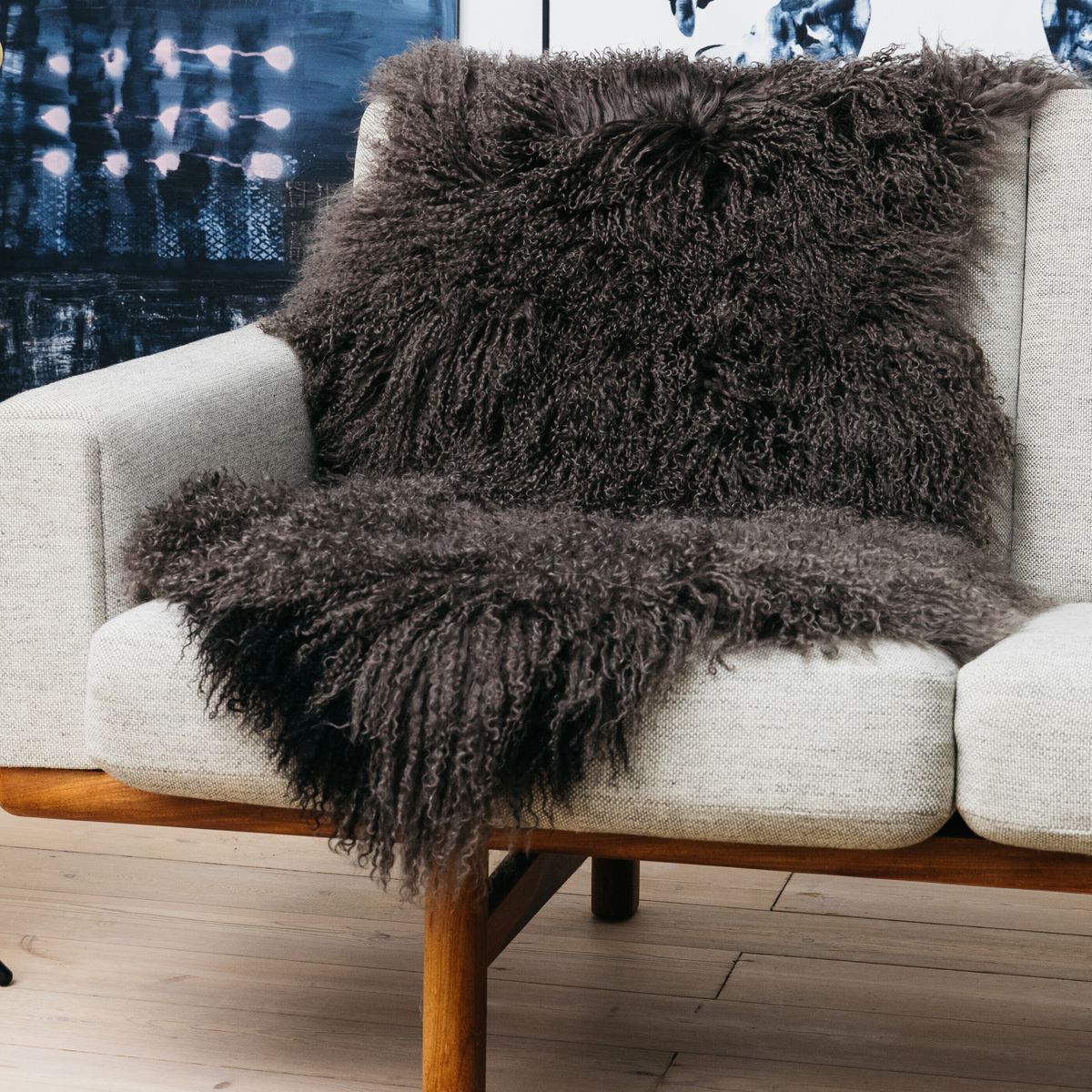 Curly Sheepskin | Tibetan | 135x50 cm Taupe