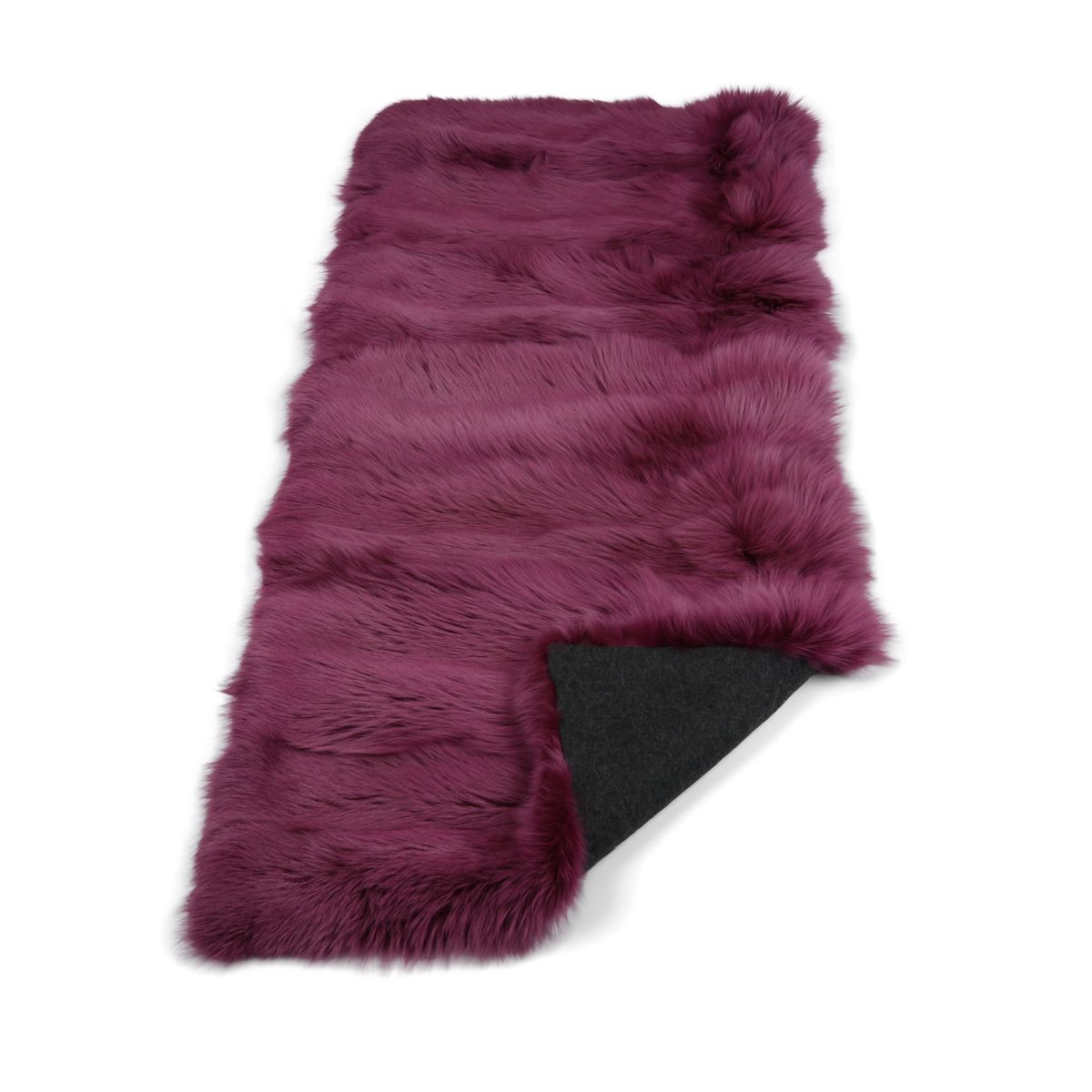 Premium Fox Throw | Cashmere Backing | Grape Purple | 180x70 cm
