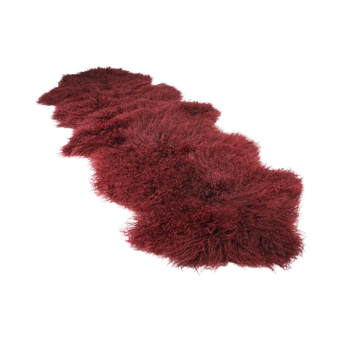 Double Mongolian Sheepskin | 150 x 55 cm Burgundy