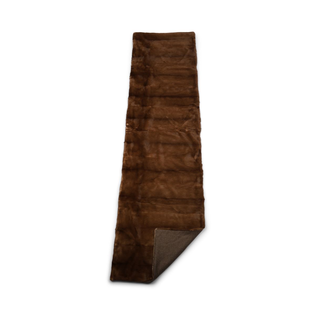 Mink Throw | Cashmere Backing | Brown | 63x225 cm
