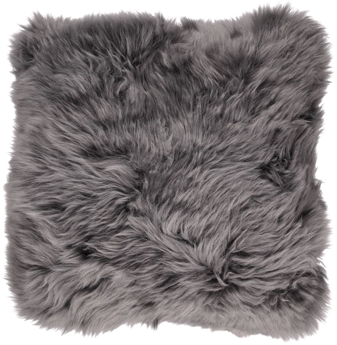 Long Wool Sheepskin Cushion | 50x50 cm Steel