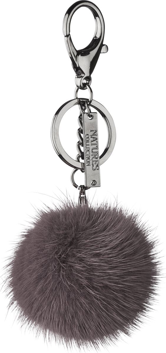 Pom Pom Keyring Dark Grey