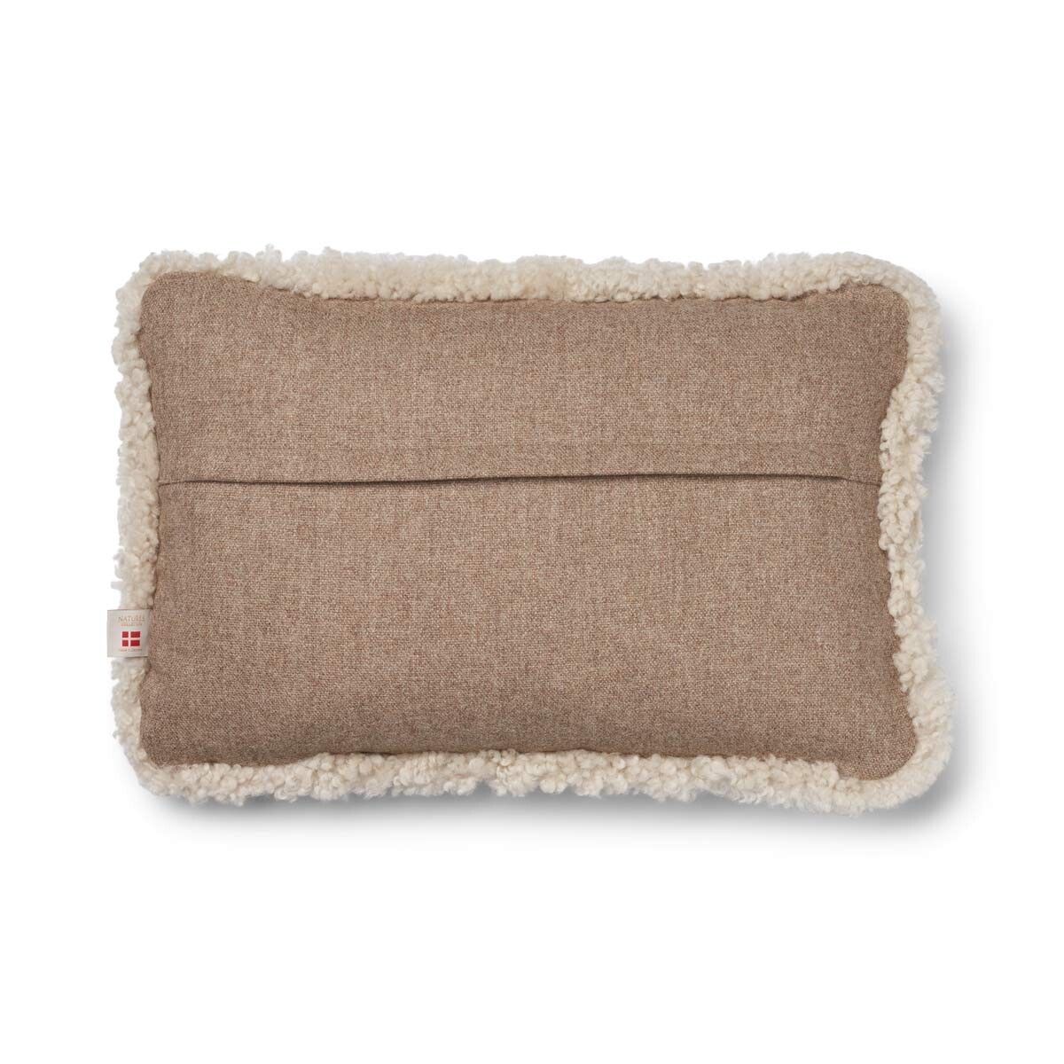 Wool Cushion | Short Wool Trim | 34x52 cm Beige/Pearl
