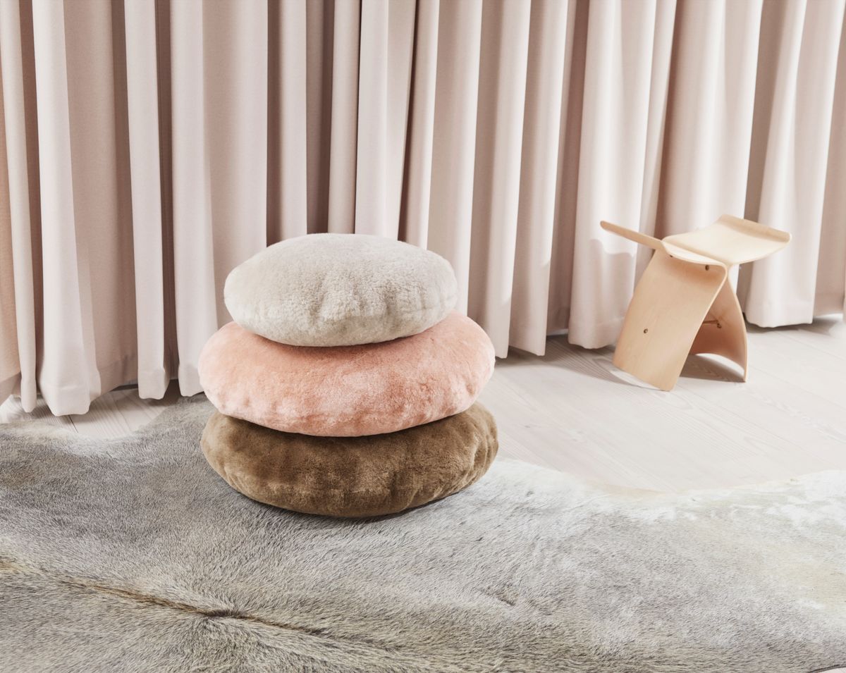 Nordic Velvet Double sided Cushion | Ø45 cm | Ø62 cm Grey Sand