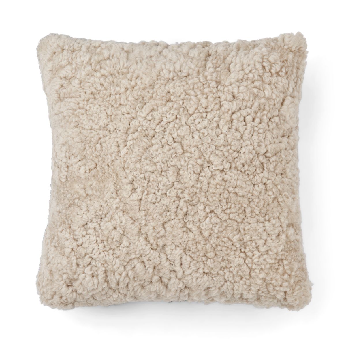 Short Wool Sheepskin Cushion | Doublesided | 46x46 cm Anthracite/Pearl/Graphite