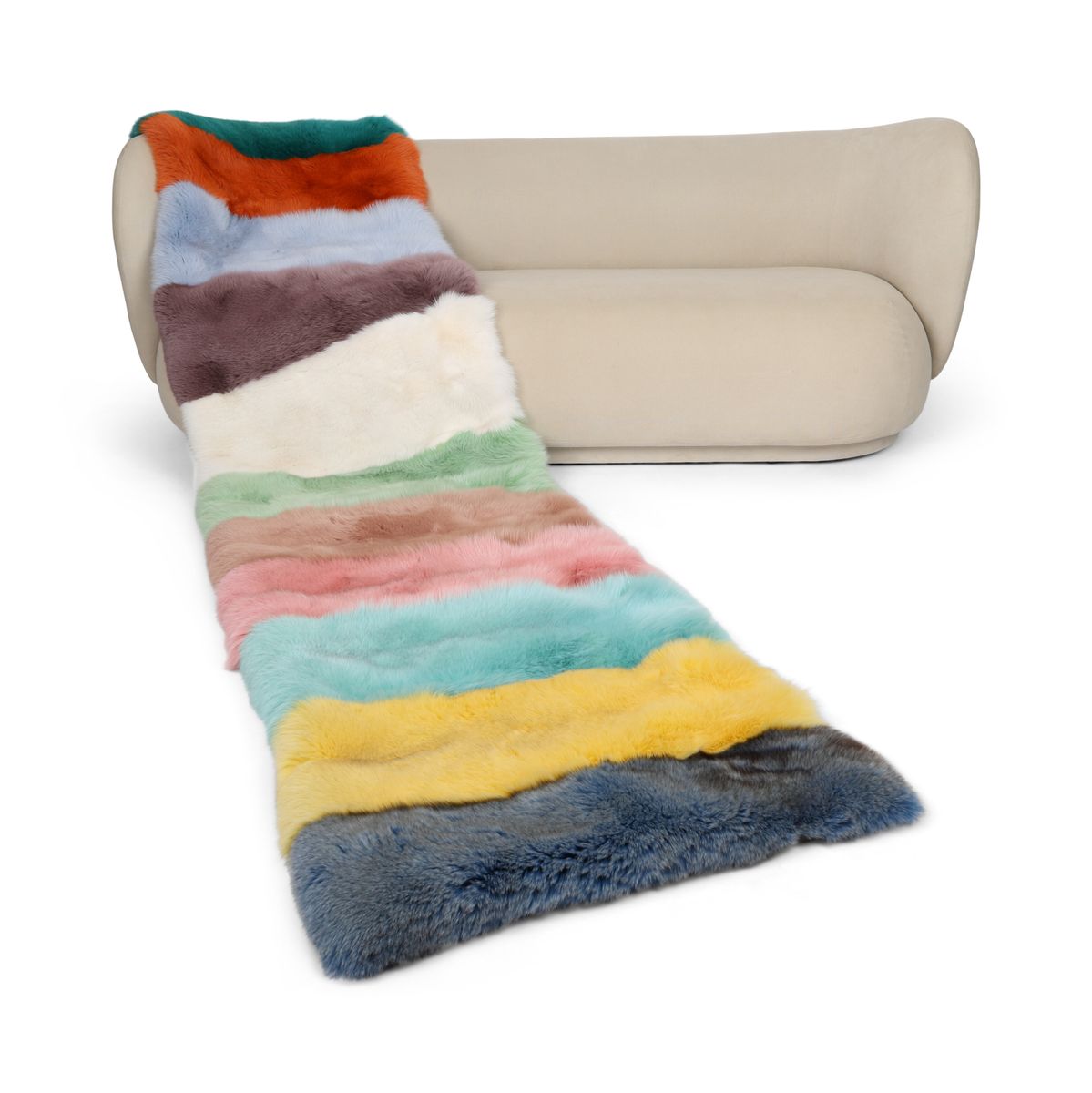 Premium Fox Throw | Cashmere Backing | Mix Fox | 75x300 cm