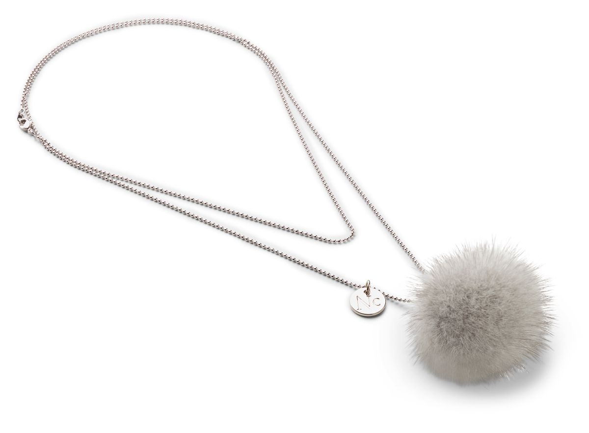 Necklace Pom Pom Light Sapphire
