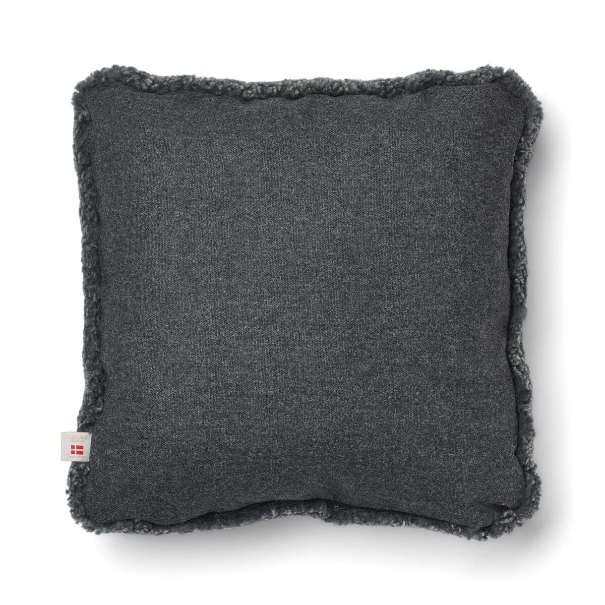 Short Wool Sheepskin Cushion | Two-sided |52x52 cm | 34x52 cm Rock/Graphite