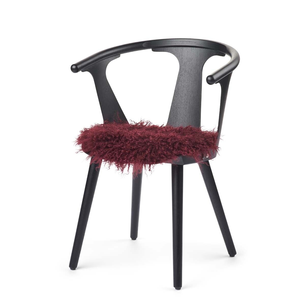 Tibetan Sheepskin Seat Cover | Ø38cm Burgundy