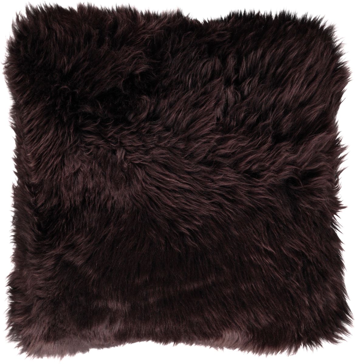 Long Wool Sheepskin Cushion | Doublesided | New Zealand | 45x45 cm Chocolate