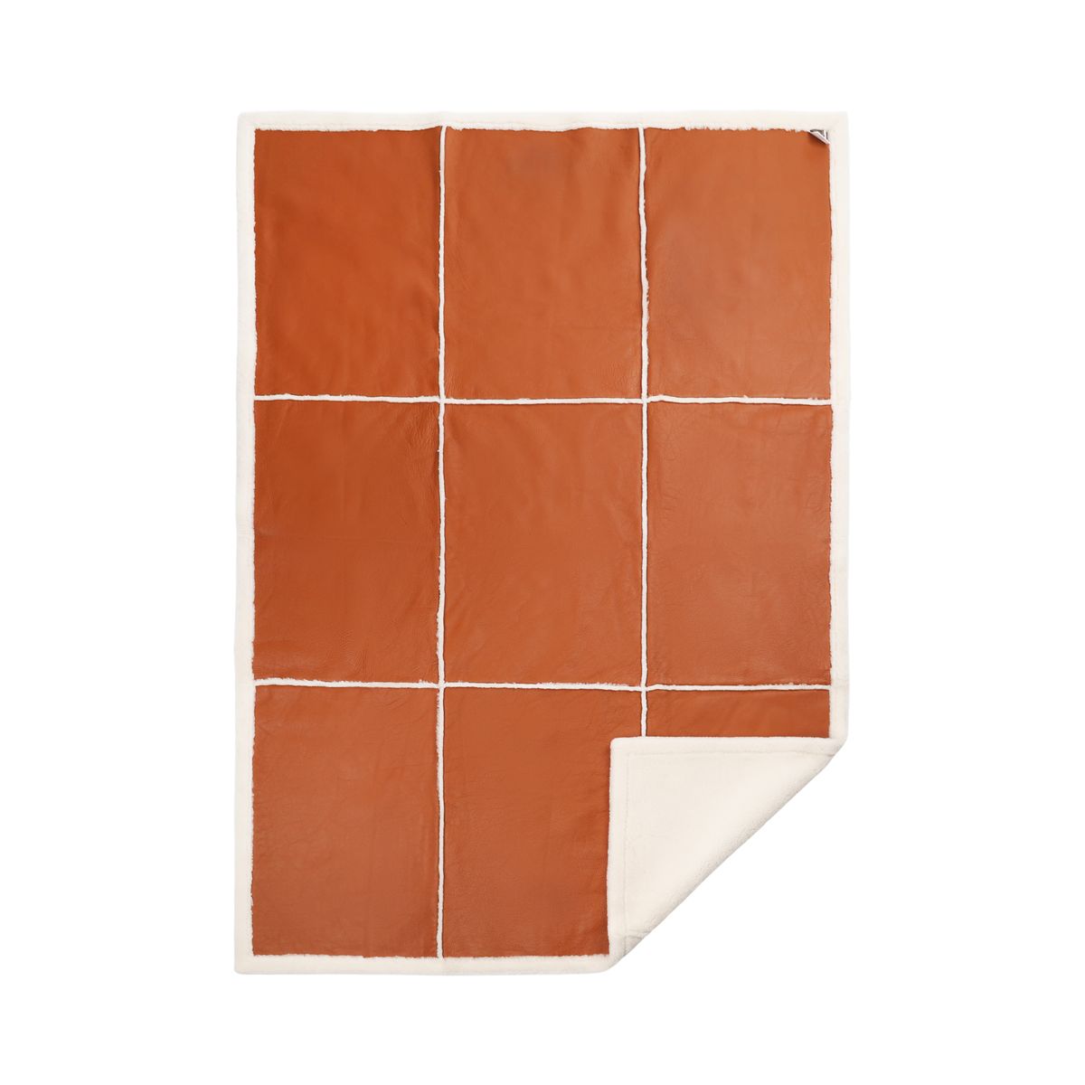 Addison Throw | Double Face Sheepskin Leather Brown/Ivory
