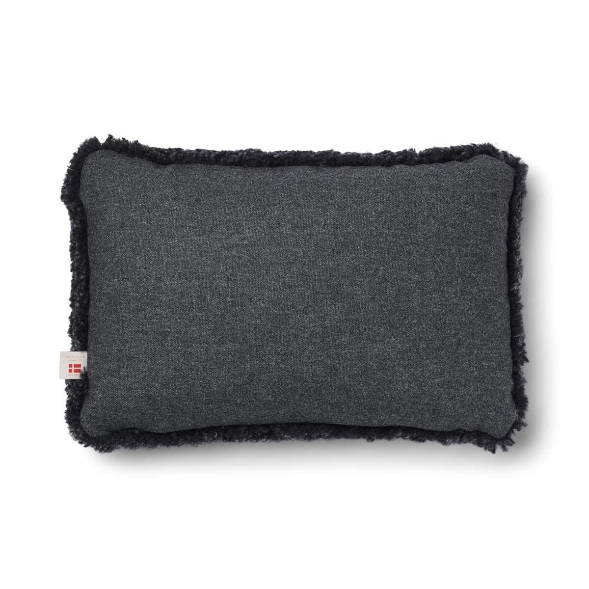 Short-Wool Sheepskin Cushion | 52x52 cm | 34x52 cm Charcoal/Anthracite