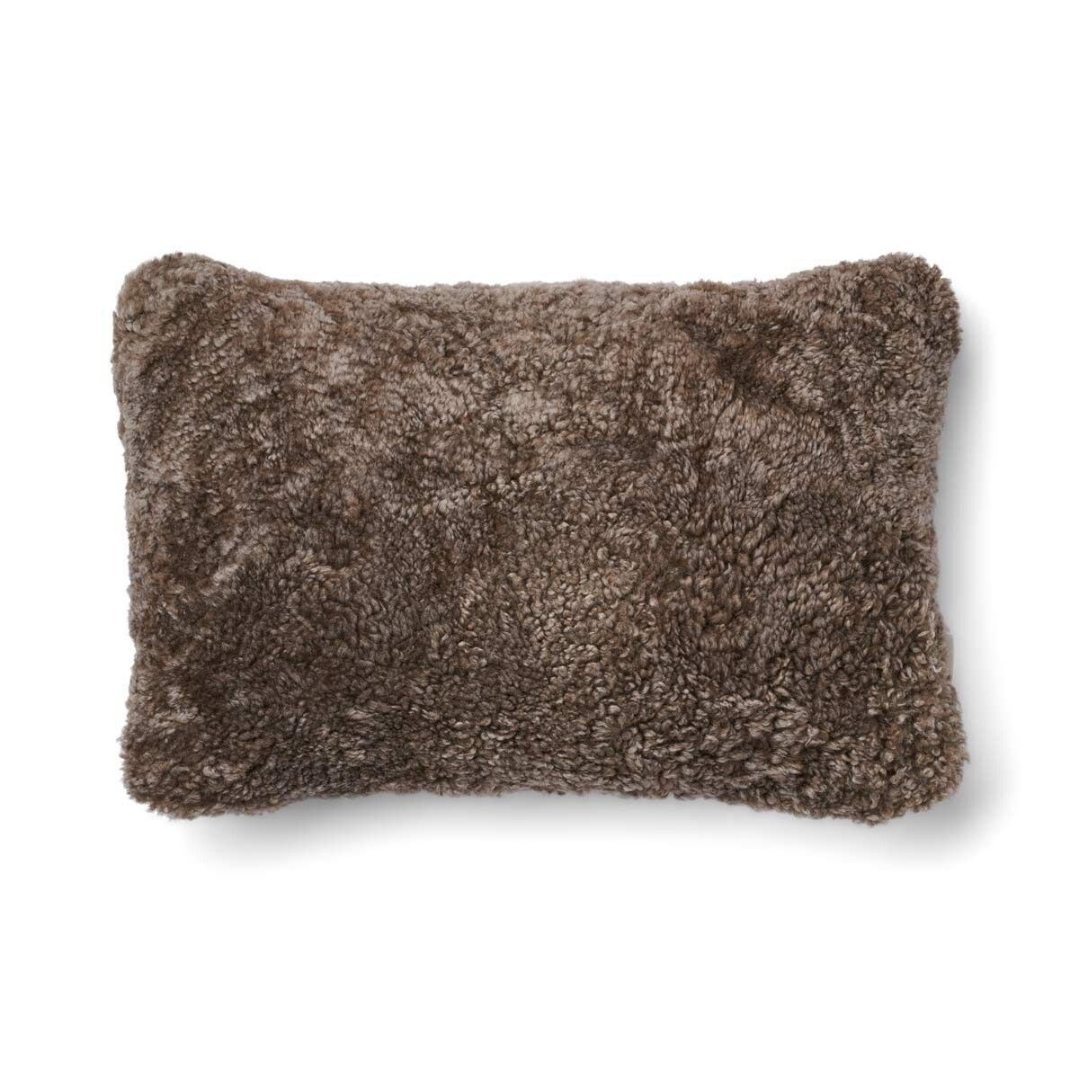Short Wool Sheepskin Cushion | Two-sided |52x52 cm | 34x52 cm Beige/Taupe