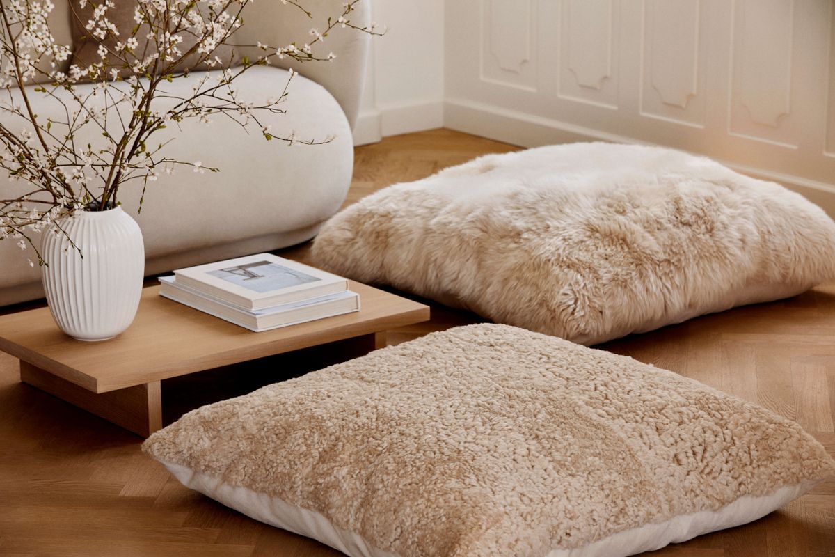 Maxi Float Cushion | Short Wool | 90x90 cm Cappuccino